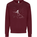 Downhill Mountain Biking Cycling Bike MTB Mens Sweatshirt Jumper Maroon