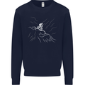 Downhill Mountain Biking Cycling Bike MTB Mens Sweatshirt Jumper Navy Blue