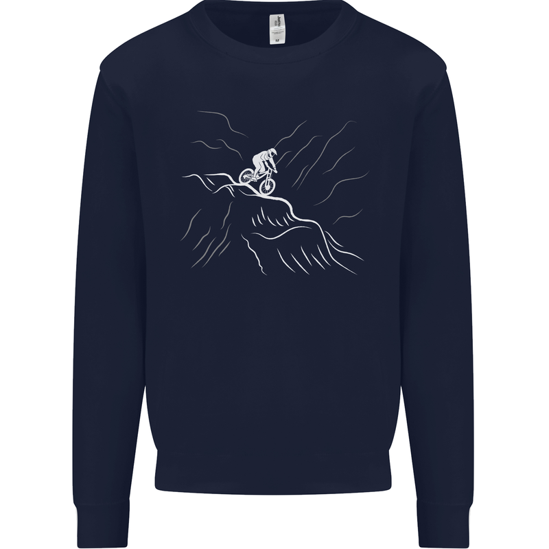 Downhill Mountain Biking Cycling Bike MTB Mens Sweatshirt Jumper Navy Blue