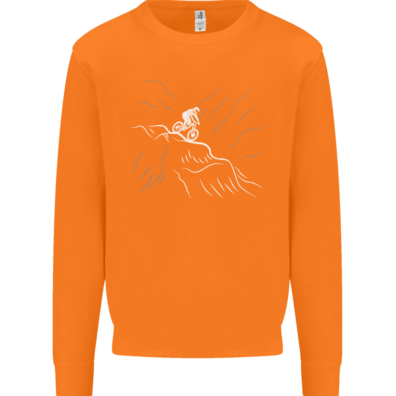 Downhill Mountain Biking Cycling Bike MTB Mens Sweatshirt Jumper Orange