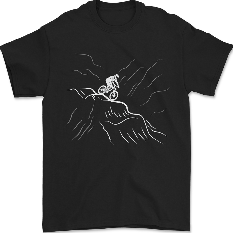 Downhill Mountain Biking Cycling Bike MTB Mens T-Shirt 100% Cotton Black