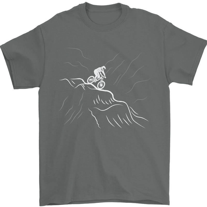 Downhill Mountain Biking Cycling Bike MTB Mens T-Shirt 100% Cotton Charcoal
