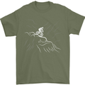 Downhill Mountain Biking Cycling Bike MTB Mens T-Shirt 100% Cotton Military Green