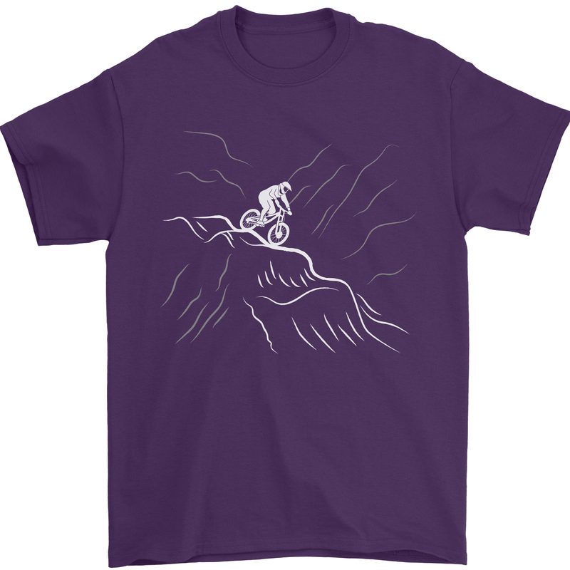 Downhill Mountain Biking Cycling Bike MTB Mens T-Shirt 100% Cotton Purple