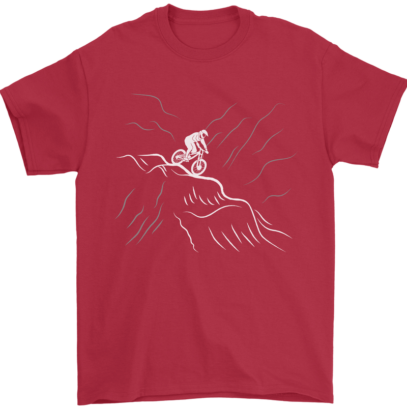 Downhill Mountain Biking Cycling Bike MTB Mens T-Shirt 100% Cotton Red