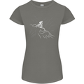 Downhill Mountain Biking Cycling Bike MTB Womens Petite Cut T-Shirt Charcoal