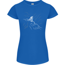 Downhill Mountain Biking Cycling Bike MTB Womens Petite Cut T-Shirt Royal Blue