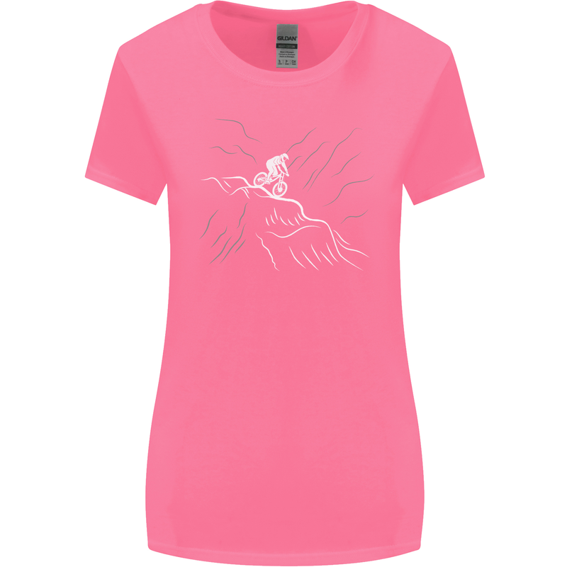 Downhill Mountain Biking Cycling Bike MTB Womens Wider Cut T-Shirt Azalea