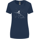 Downhill Mountain Biking Cycling Bike MTB Womens Wider Cut T-Shirt Navy Blue