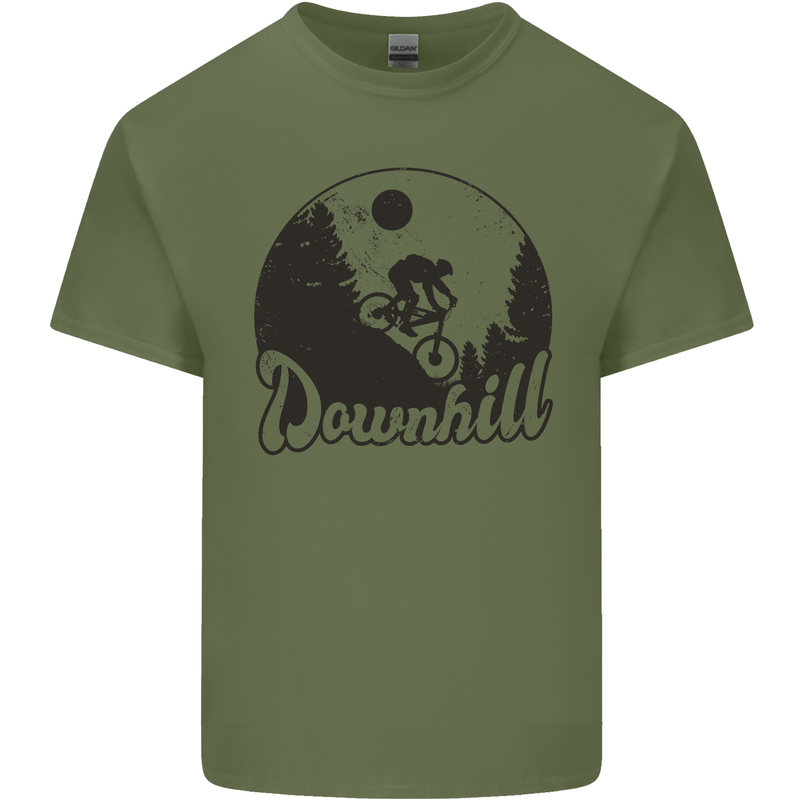 Downhill Mountain Biking Cycling MTB Bike Mens Cotton T-Shirt Tee Top Military Green