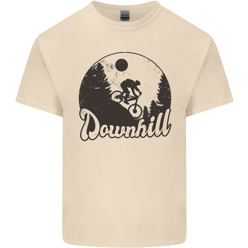 Downhill Mountain Biking Cycling MTB Bike Mens Cotton T-Shirt Tee Top Natural
