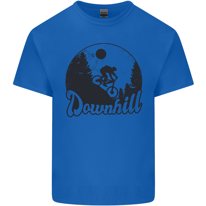 Downhill Mountain Biking Cycling MTB Bike Mens Cotton T-Shirt Tee Top Royal Blue