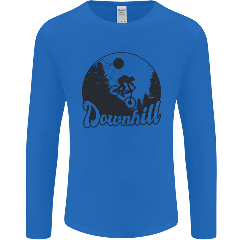 Downhill Mountain Biking Cycling MTB Bike Mens Long Sleeve T-Shirt Royal Blue