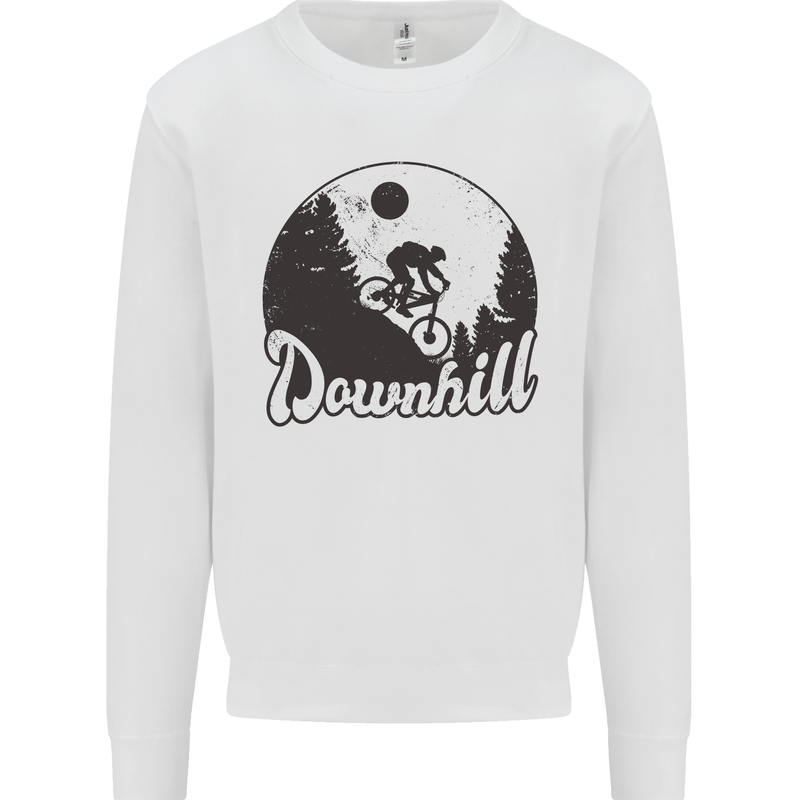Downhill Mountain Biking Cycling MTB Bike Mens Sweatshirt Jumper White