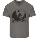 Downhill Mountain Biking Cycling MTB Bike Mens V-Neck Cotton T-Shirt Charcoal