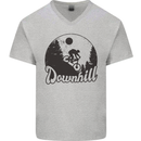Downhill Mountain Biking Cycling MTB Bike Mens V-Neck Cotton T-Shirt Sports Grey