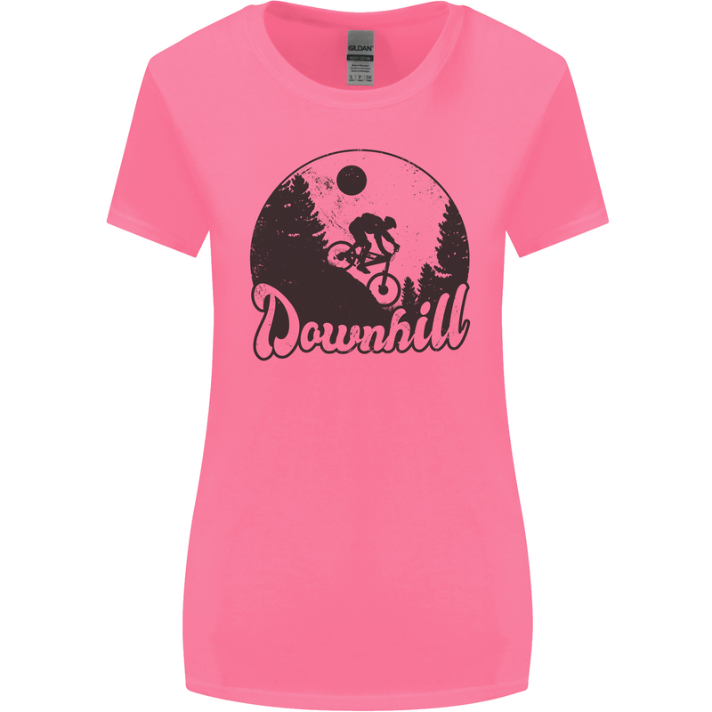 Downhill Mountain Biking Cycling MTB Bike Womens Wider Cut T-Shirt Azalea