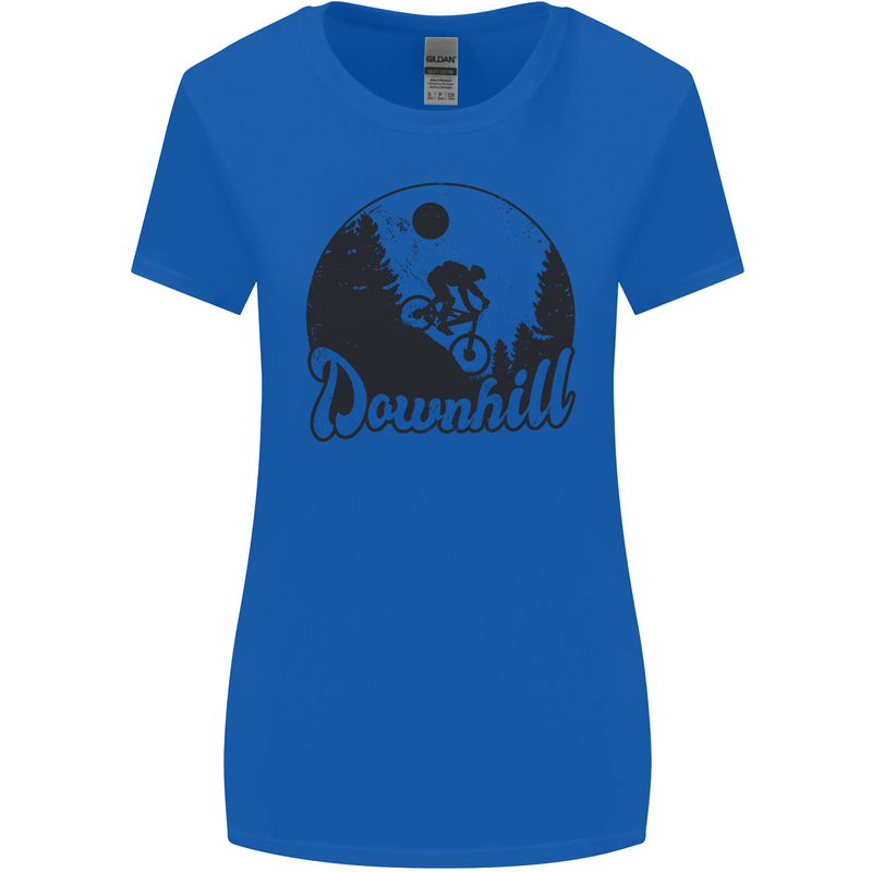 Downhill Mountain Biking Cycling MTB Bike Womens Wider Cut T-Shirt Royal Blue