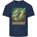 Downhill Mountain Biking DH Cycling Bicycle Kids T-Shirt Childrens Navy Blue
