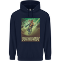 Downhill Mountain Biking DH Cycling Bicycle Mens 80% Cotton Hoodie Navy Blue