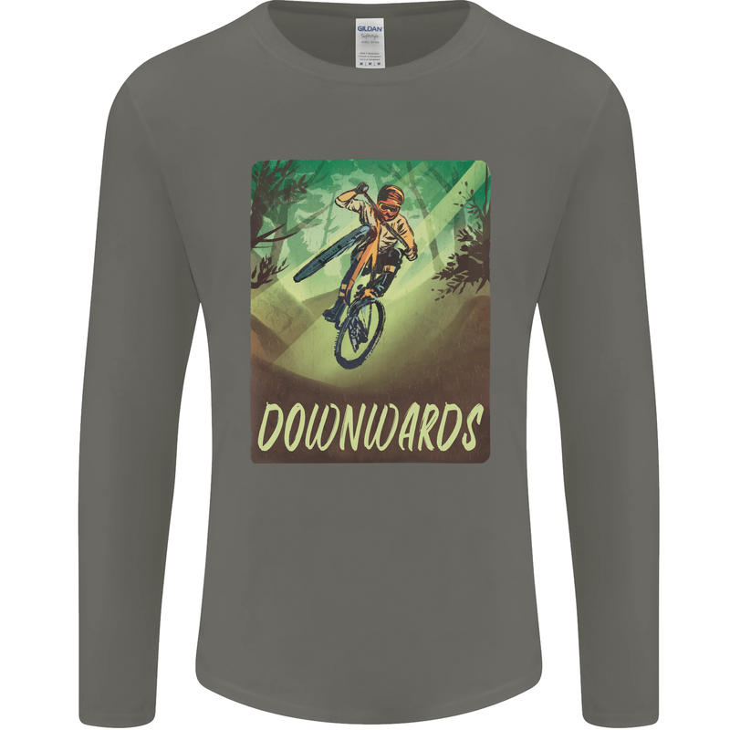 Downhill Mountain Biking DH Cycling Bicycle Mens Long Sleeve T-Shirt Charcoal