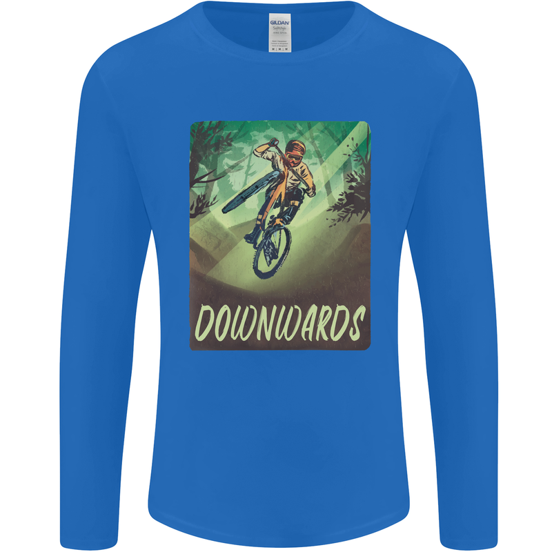 Downhill Mountain Biking DH Cycling Bicycle Mens Long Sleeve T-Shirt Royal Blue