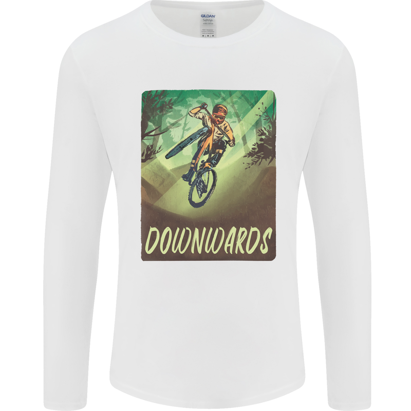 Downhill Mountain Biking DH Cycling Bicycle Mens Long Sleeve T-Shirt White