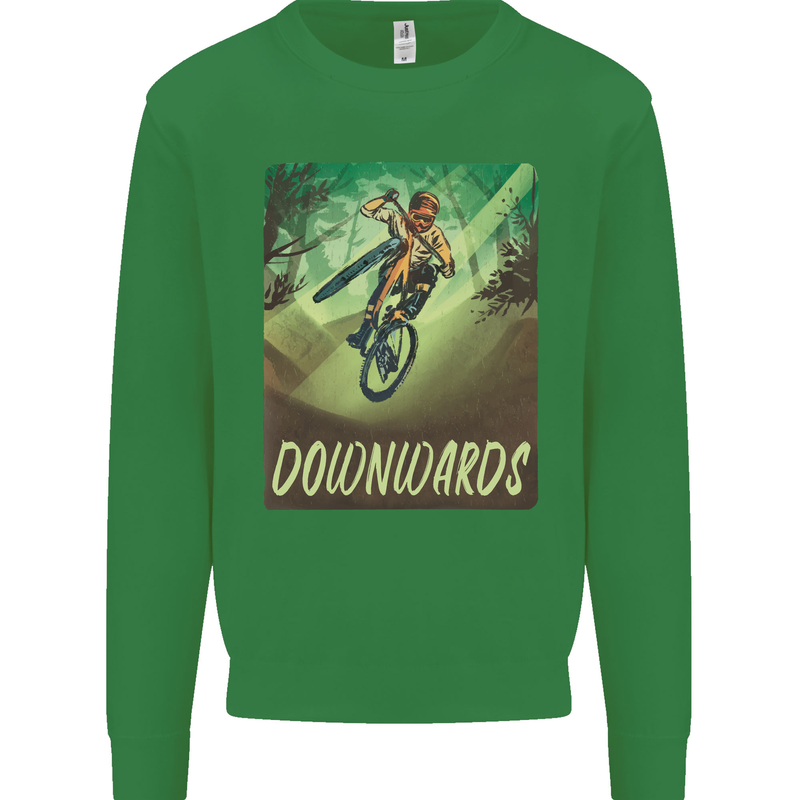 Downhill Mountain Biking DH Cycling Bicycle Mens Sweatshirt Jumper Irish Green