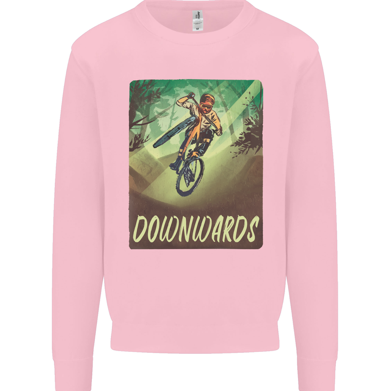 Downhill Mountain Biking DH Cycling Bicycle Mens Sweatshirt Jumper Light Pink