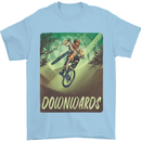 Downhill Mountain Biking DH Cycling Bicycle Mens T-Shirt 100% Cotton Light Blue