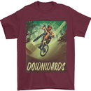 Downhill Mountain Biking DH Cycling Bicycle Mens T-Shirt 100% Cotton Maroon