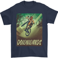 Downhill Mountain Biking DH Cycling Bicycle Mens T-Shirt 100% Cotton Navy Blue