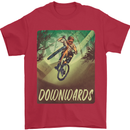 Downhill Mountain Biking DH Cycling Bicycle Mens T-Shirt 100% Cotton Red