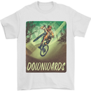 Downhill Mountain Biking DH Cycling Bicycle Mens T-Shirt 100% Cotton White