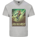 Downhill Mountain Biking DH Cycling Bicycle Mens V-Neck Cotton T-Shirt Sports Grey