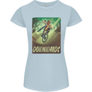 Downhill Mountain Biking DH Cycling Bicycle Womens Petite Cut T-Shirt Light Blue