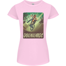 Downhill Mountain Biking DH Cycling Bicycle Womens Petite Cut T-Shirt Light Pink
