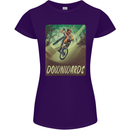 Downhill Mountain Biking DH Cycling Bicycle Womens Petite Cut T-Shirt Purple