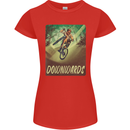 Downhill Mountain Biking DH Cycling Bicycle Womens Petite Cut T-Shirt Red