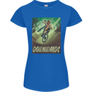 Downhill Mountain Biking DH Cycling Bicycle Womens Petite Cut T-Shirt Royal Blue