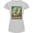 Downhill Mountain Biking DH Cycling Bicycle Womens Petite Cut T-Shirt Sports Grey