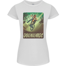 Downhill Mountain Biking DH Cycling Bicycle Womens Petite Cut T-Shirt White