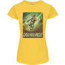 Downhill Mountain Biking DH Cycling Bicycle Womens Petite Cut T-Shirt Yellow