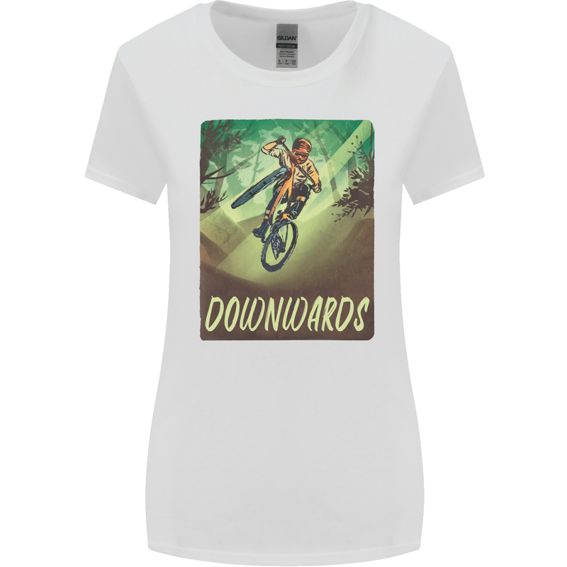 Downhill Mountain Biking DH Cycling Bicycle Womens Wider Cut T-Shirt White