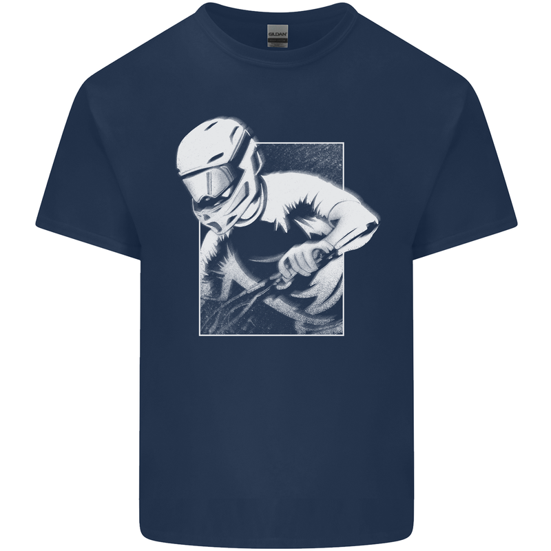 Downhill Mountain Biking DH Cycling Kids T-Shirt Childrens Navy Blue