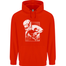 Downhill Mountain Biking DH Cycling Mens 80% Cotton Hoodie Bright Red