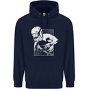 Downhill Mountain Biking DH Cycling Mens 80% Cotton Hoodie Navy Blue