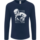 Downhill Mountain Biking DH Cycling Mens Long Sleeve T-Shirt Navy Blue