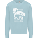 Downhill Mountain Biking DH Cycling Mens Sweatshirt Jumper Light Blue