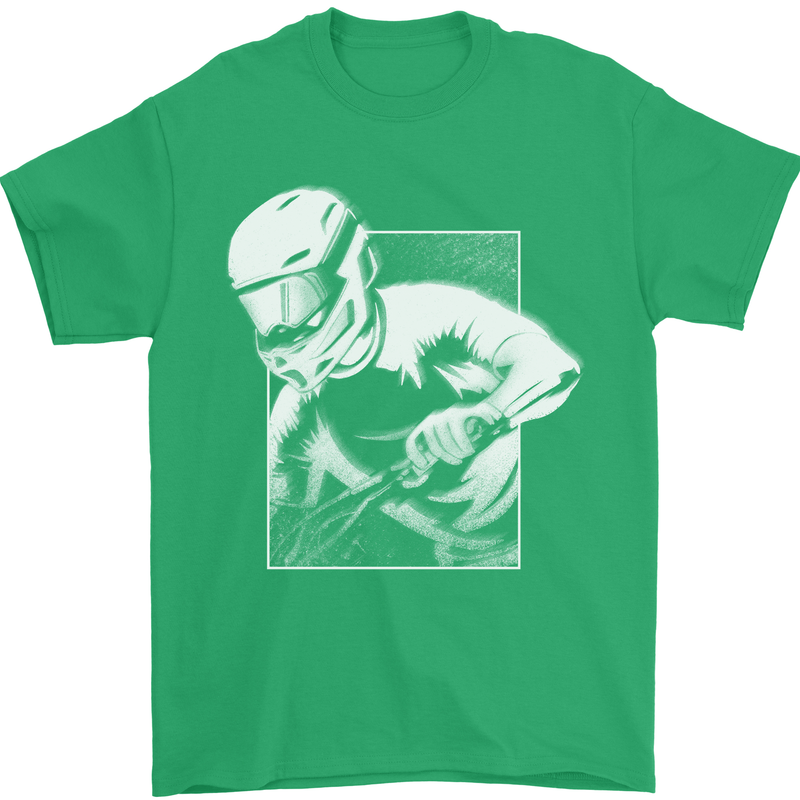 Downhill Mountain Biking DH Cycling Mens T-Shirt 100% Cotton Irish Green